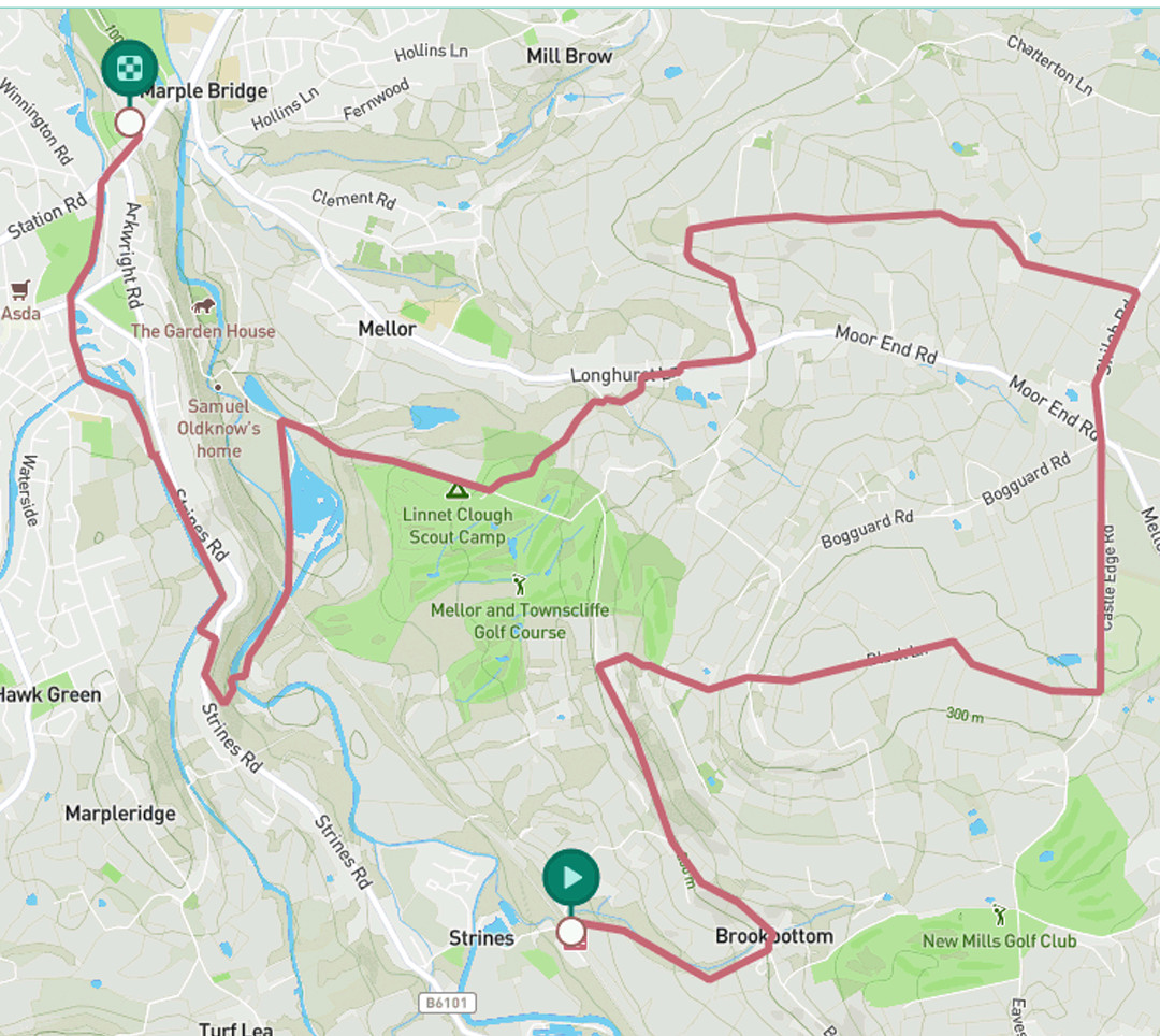 map of Manchester Ringway stage 6, Strines to Marple, 1080,964